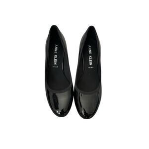 Anne Klein iflex Patent Leather Block Heel Pumps Black 7.5